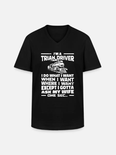 Train Driver Train Driver - Men's V-Neck T-Shirt - black