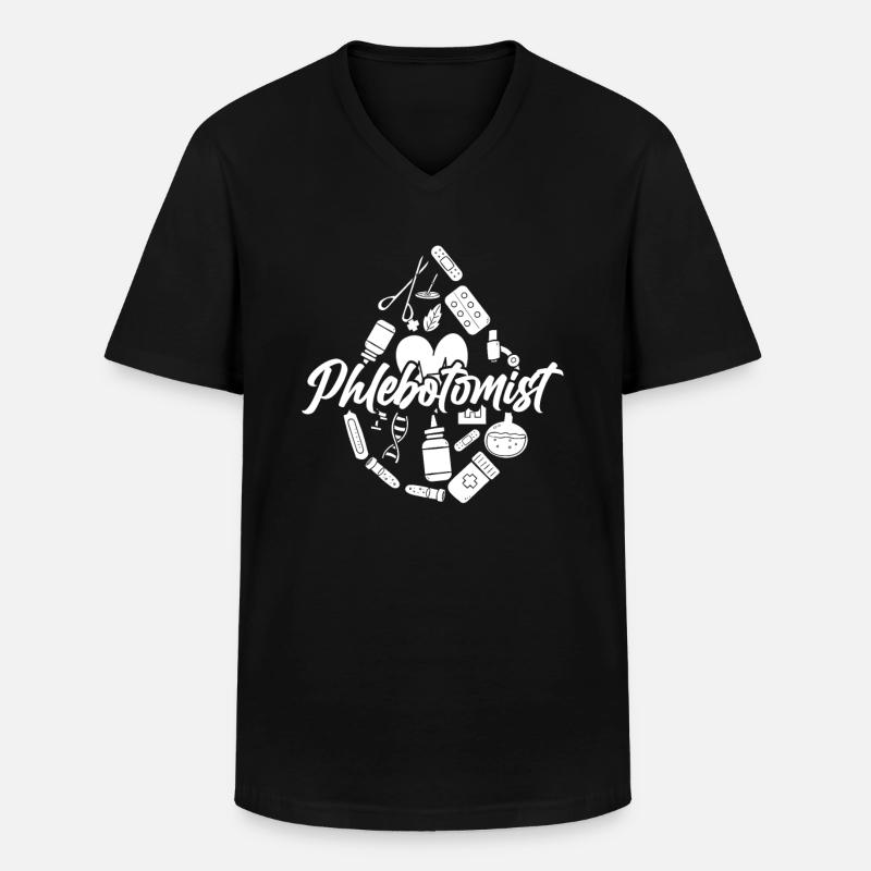 Krankenschwester Phlebotomist - Männer-T-Shirt mit V-Ausschnitt - Schwarz