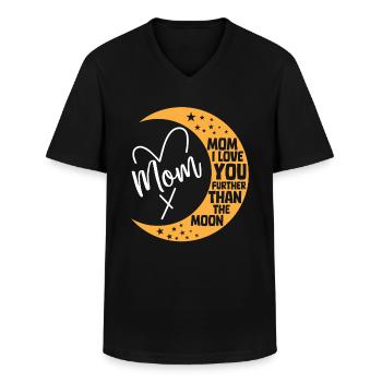 Moon Luna Love Moon Mom - Men's V-Neck T-Shirt - black - Front - AI Model Male 178 dark (178cm)