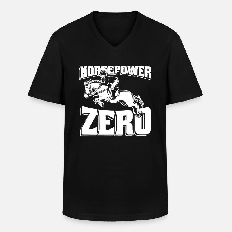 Pferd Reitsport - Männer-T-Shirt mit V-Ausschnitt - Schwarz