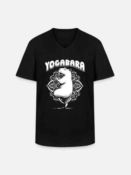 Capybara Wasserschwein Yoga - Men's V-Neck T-Shirt - black