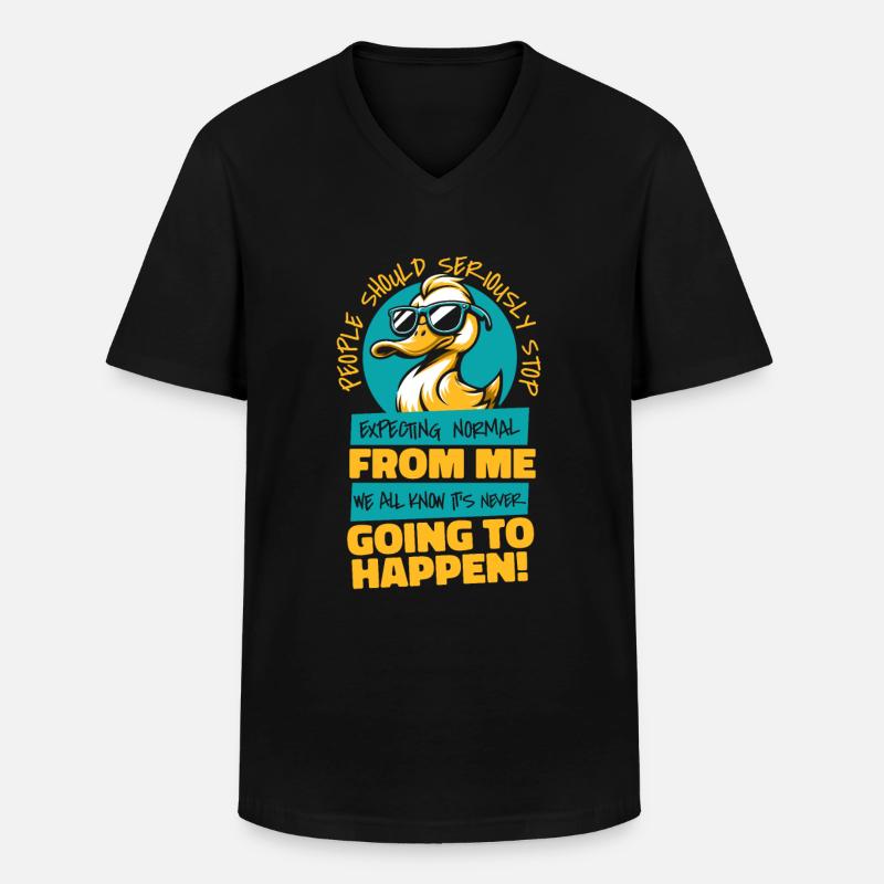 Ente - Männer-T-Shirt mit V-Ausschnitt - Schwarz