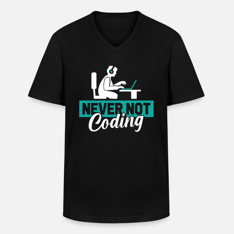 Developer, Coder, Programmer - Men's V-Neck T-Shirt - black