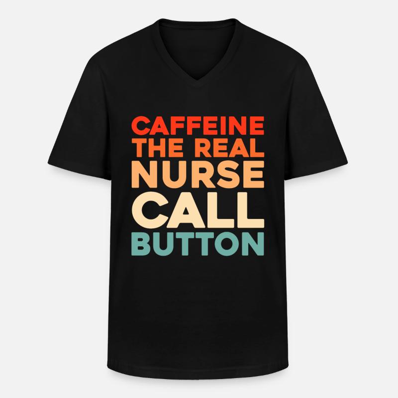 Krankenschwester Kaffee - Männer-T-Shirt mit V-Ausschnitt - Schwarz