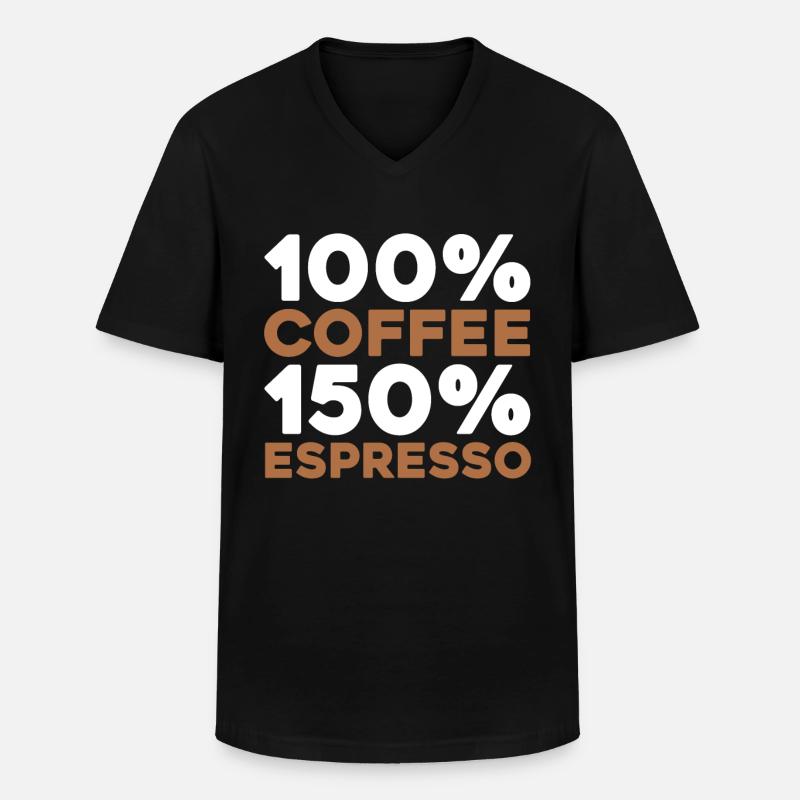 Kaffee Espresso - Männer-T-Shirt mit V-Ausschnitt - Schwarz