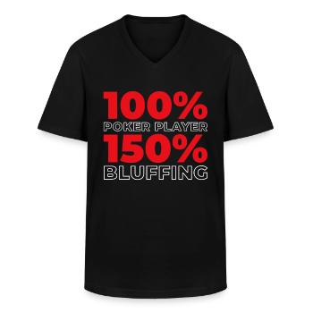 Poker - T-shirt col V Homme - noir - Devant - AI Model Male 178 dark (178cm)