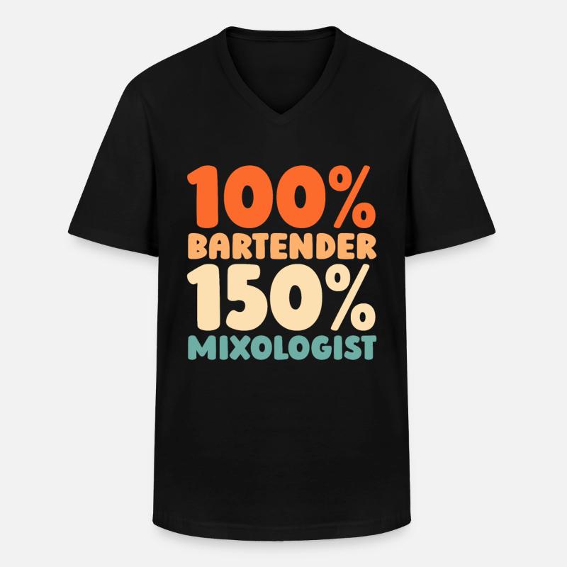 Barkeeper Bartender - Männer-T-Shirt mit V-Ausschnitt - Schwarz