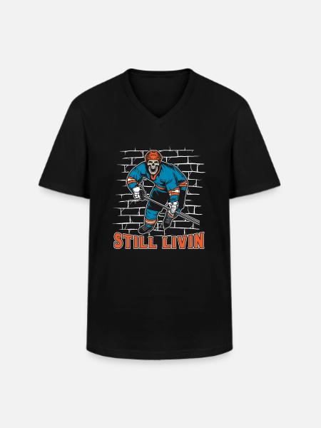 Ice hockey - Men's V-Neck T-Shirt - black