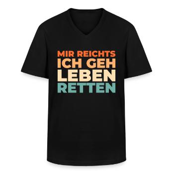 Rettungsdienst Sanitäter Rettungssanitäter - Männer-T-Shirt mit V-Ausschnitt - Schwarz - Vorne - AI Model Male 178 dark (178cm)