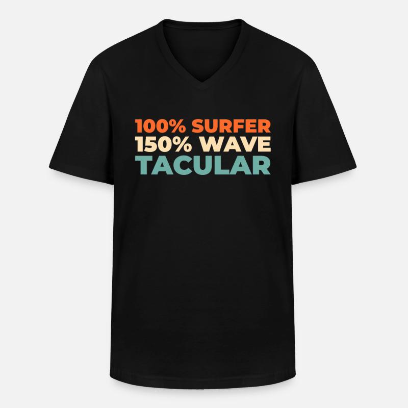 Surfer Surfen - Männer-T-Shirt mit V-Ausschnitt - Schwarz