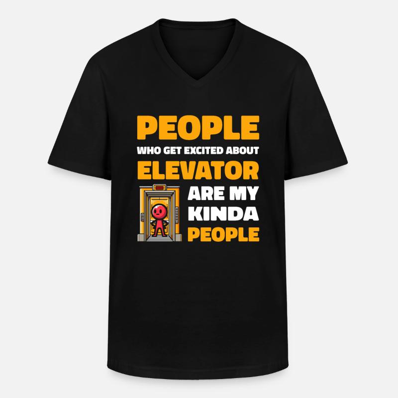 Elevator Elevator - Men's V-Neck T-Shirt - black