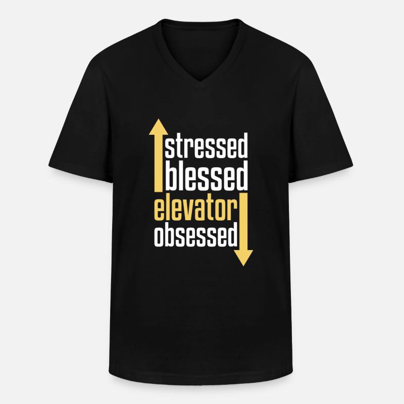 Elevator Elevator - Men's V-Neck T-Shirt - black