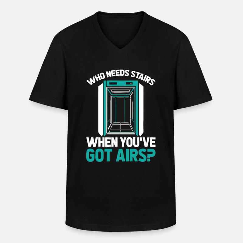 Elevator Elevator - Men's V-Neck T-Shirt - black