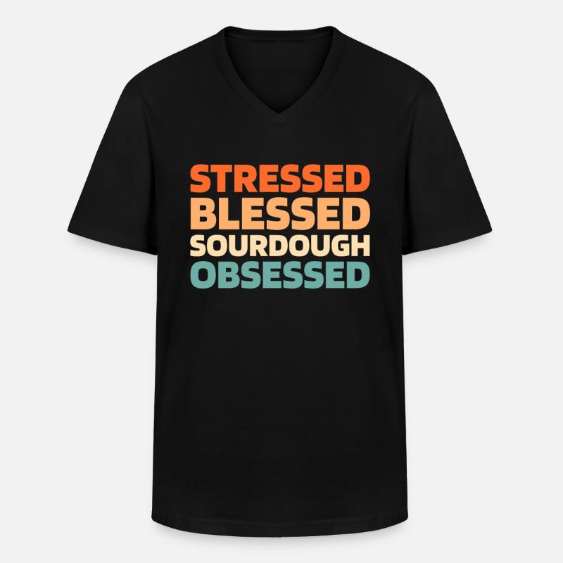 Sauerteig Brot - Männer-T-Shirt mit V-Ausschnitt - Schwarz