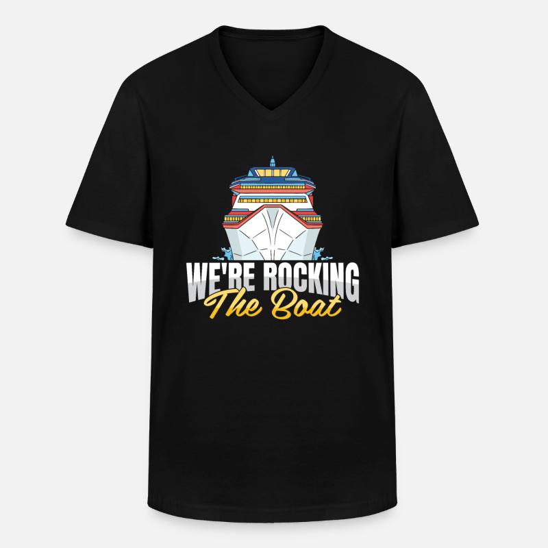 Kreuzfahrt - Männer-T-Shirt mit V-Ausschnitt - Schwarz
