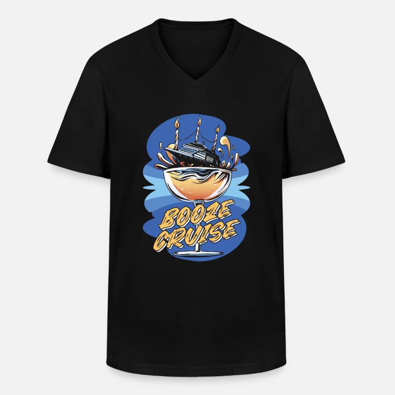 Kreuzfahrt - Männer-T-Shirt mit V-Ausschnitt - Schwarz