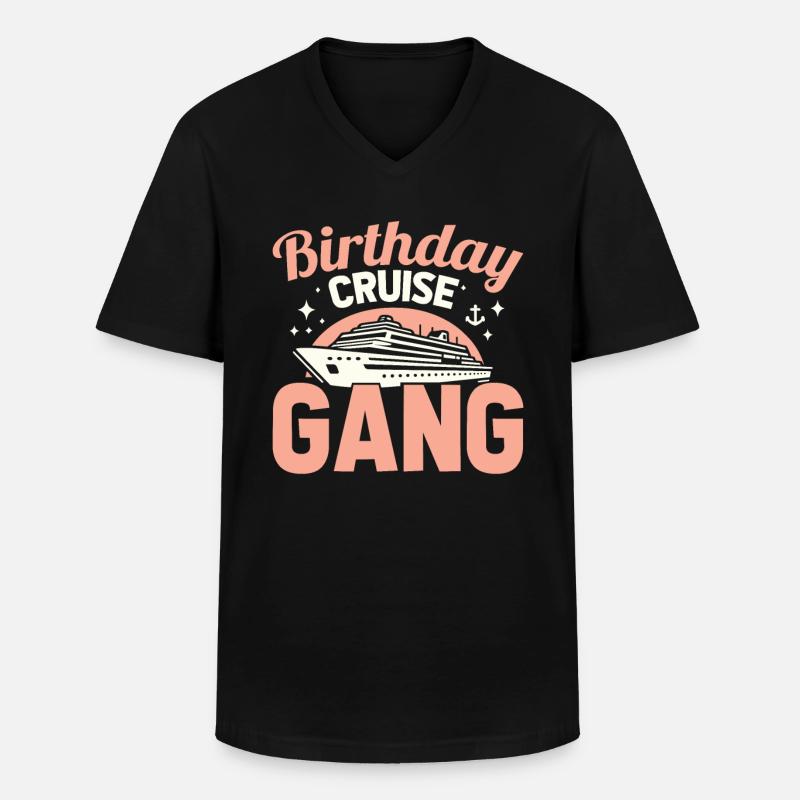 Kreuzfahrt - Männer-T-Shirt mit V-Ausschnitt - Schwarz