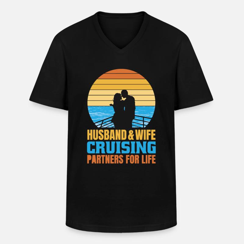 Kreuzfahrt - Männer-T-Shirt mit V-Ausschnitt - Schwarz