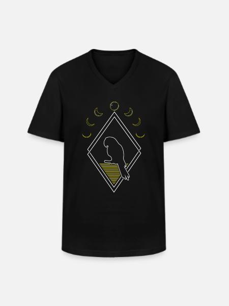 Parrot Abstract Moon Phases - Men's V-Neck T-Shirt - black