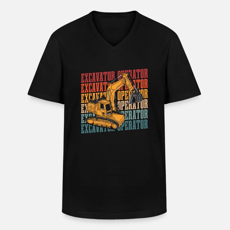 Baggerfahrer - Männer-T-Shirt mit V-Ausschnitt - Schwarz