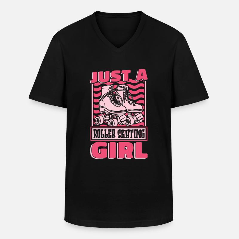 Roller Skates Roller Skating - Men's V-Neck T-Shirt - black