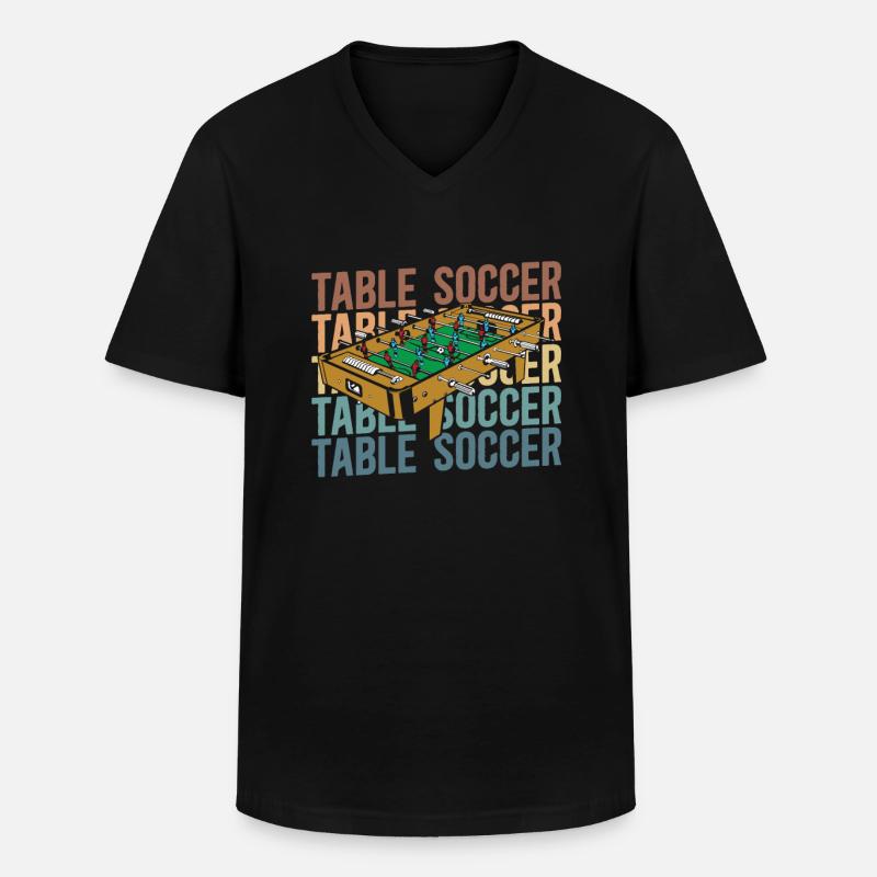 Tischfußball Kicker - Männer-T-Shirt mit V-Ausschnitt - Schwarz
