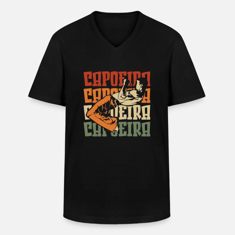 Capoeira Kampftanz - Männer-T-Shirt mit V-Ausschnitt - Schwarz