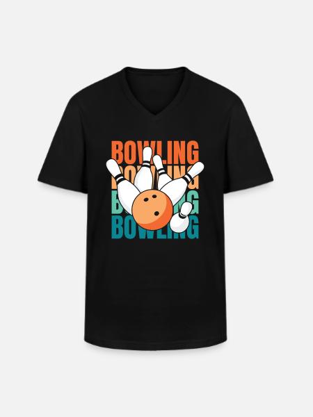 Bowling Bowlen Bowler - Men's V-Neck T-Shirt - black