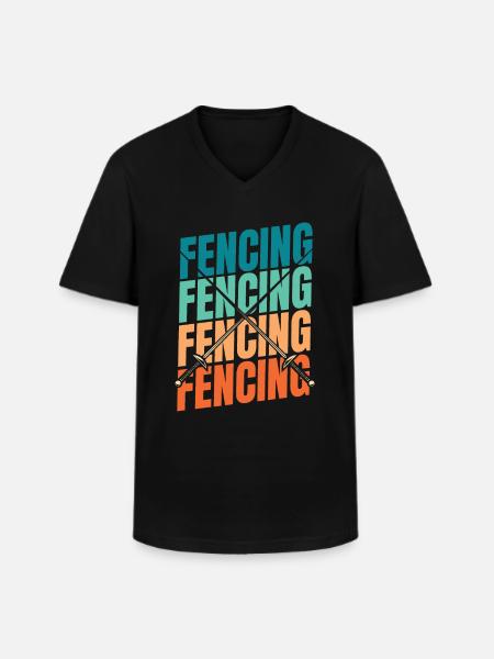 Fechten Fechter - Männer-T-Shirt mit V-Ausschnitt - Schwarz