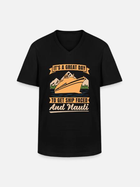 Kreuzfahrt - Männer-T-Shirt mit V-Ausschnitt - Schwarz