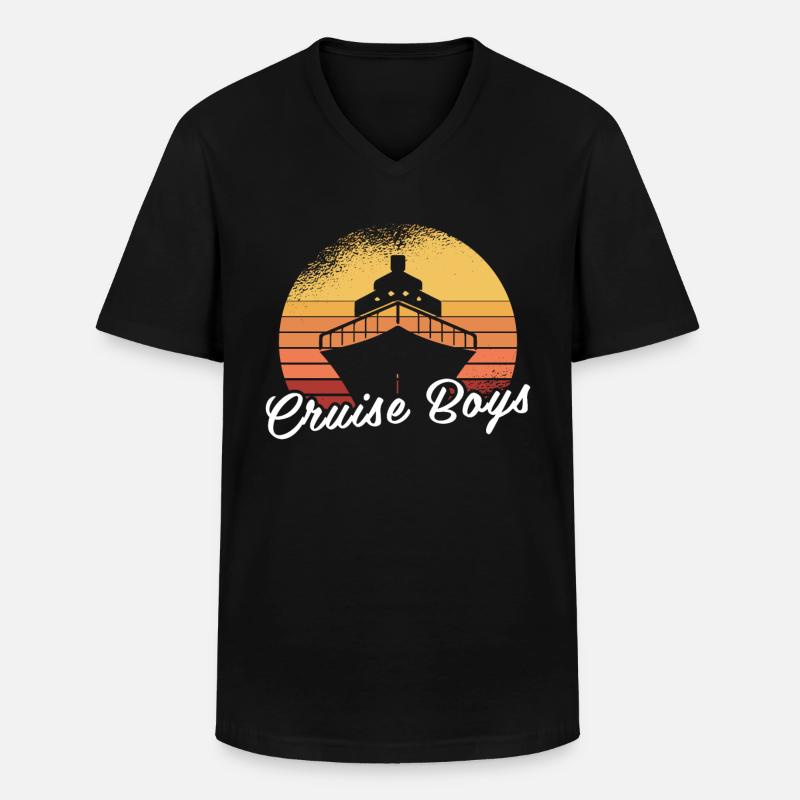 Kreuzfahrt - Männer-T-Shirt mit V-Ausschnitt - Schwarz