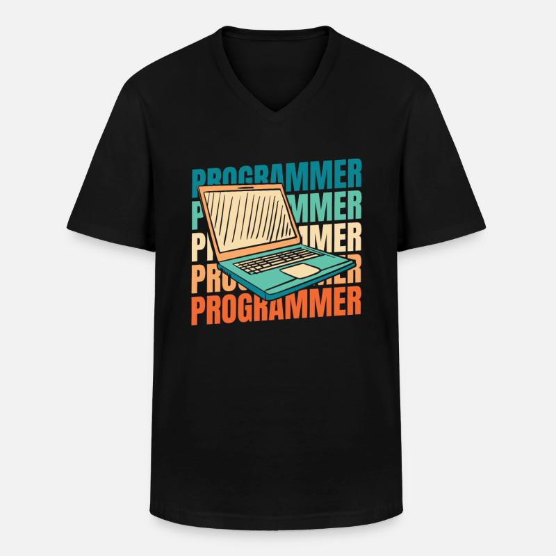 Développeur Codeur Programmeur - T-shirt col V Homme - noir