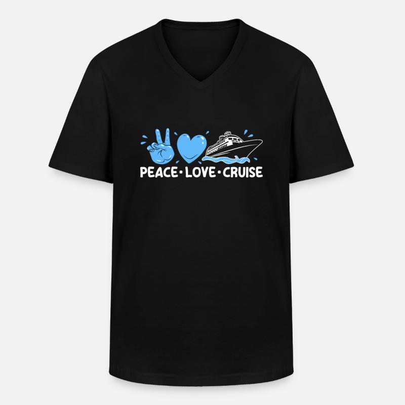 Kreuzfahrt - Männer-T-Shirt mit V-Ausschnitt - Schwarz