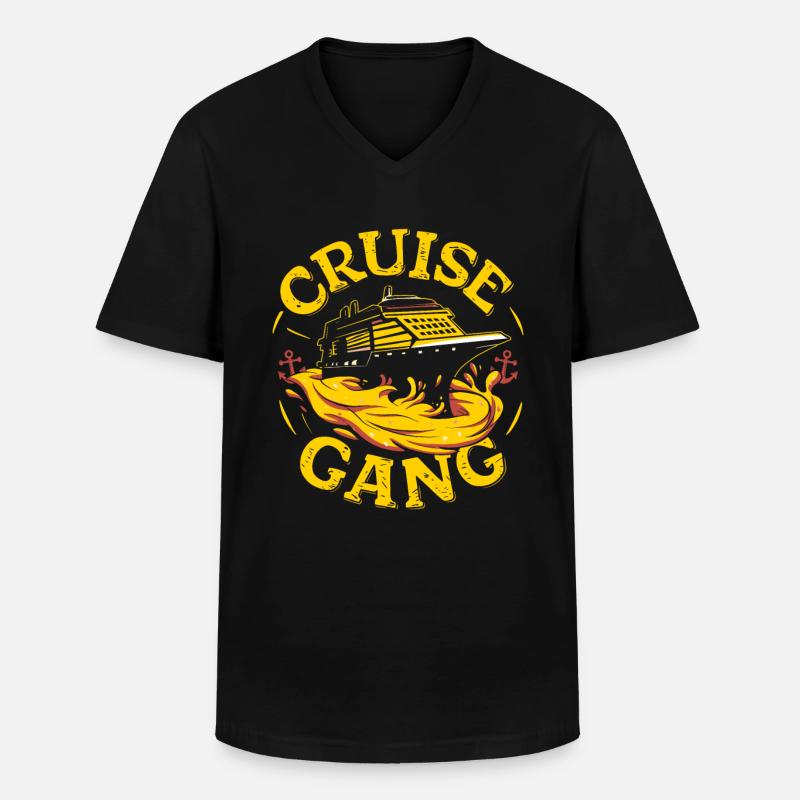 Kreuzfahrt - Männer-T-Shirt mit V-Ausschnitt - Schwarz