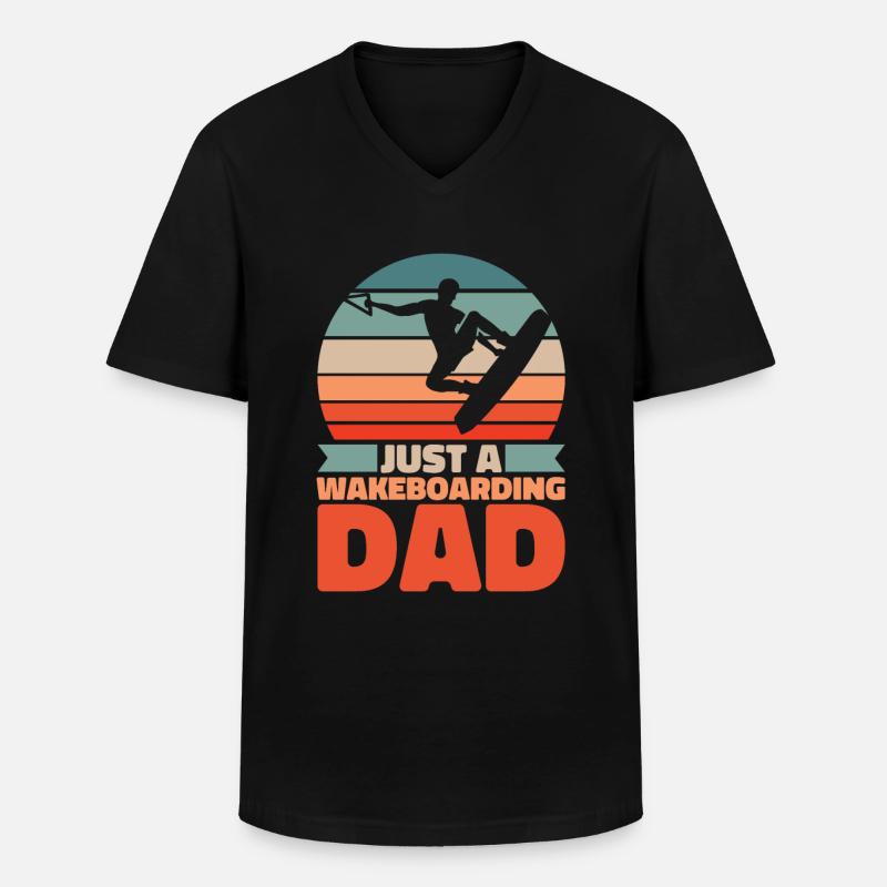 Wakeboard Wakeboarder Vater - Männer-T-Shirt mit V-Ausschnitt - Schwarz