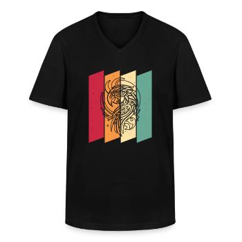 Papagei Moon Phases - Männer-T-Shirt mit V-Ausschnitt - Schwarz - Vorne - AI Model Male 178 dark (178cm)