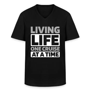 Cruise - Men's V-Neck T-Shirt - black - Front - AI Model Male 178 dark (178cm)
