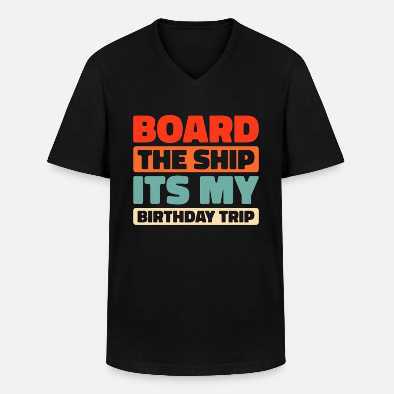 Kreuzfahrt - Männer-T-Shirt mit V-Ausschnitt - Schwarz