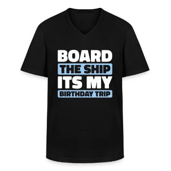 Cruise - Men's V-Neck T-Shirt - black - Front - AI Model Male 178 dark (178cm)