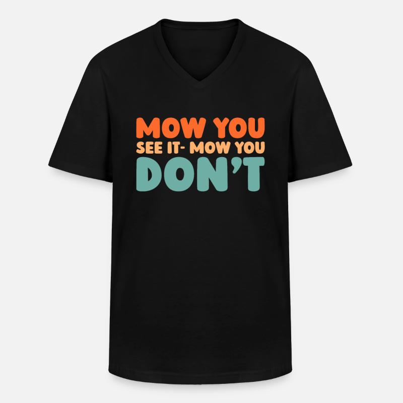 Rasenmäher Mähen - Männer-T-Shirt mit V-Ausschnitt - Schwarz