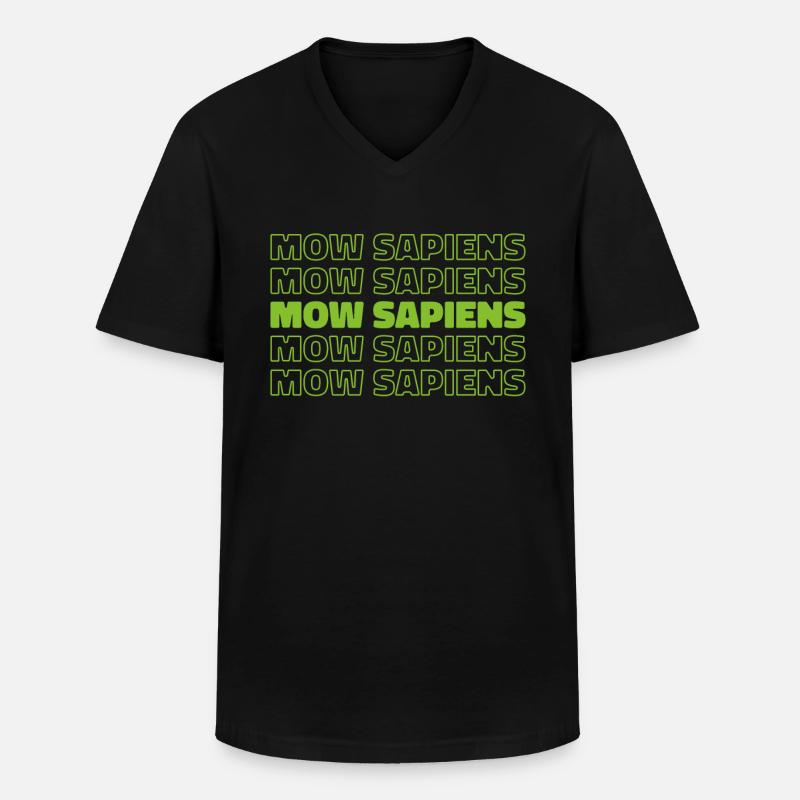 Rasenmäher Mähen - Männer-T-Shirt mit V-Ausschnitt - Schwarz