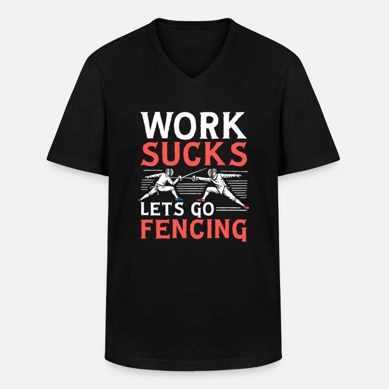 Fechten Fechter - Männer-T-Shirt mit V-Ausschnitt - Schwarz