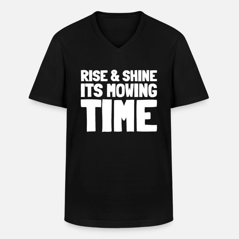 Rasenmäher Mähen - Männer-T-Shirt mit V-Ausschnitt - Schwarz