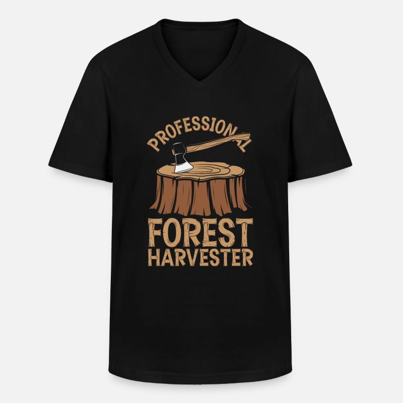 Holzhacker Forstarbeiter Holzfäller - Männer-T-Shirt mit V-Ausschnitt - Schwarz