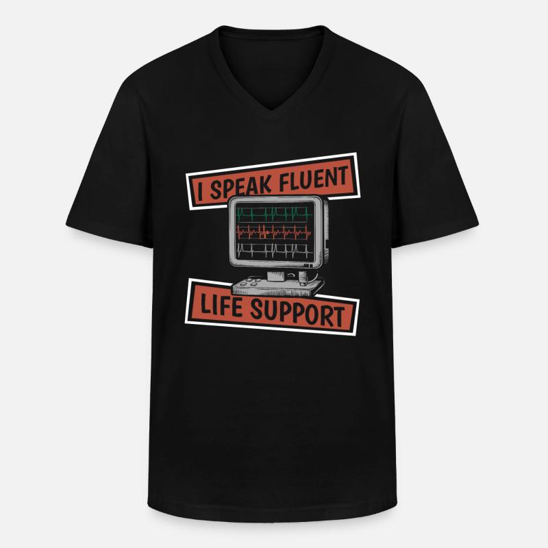 Intensivpfleger - Männer-T-Shirt mit V-Ausschnitt - Schwarz