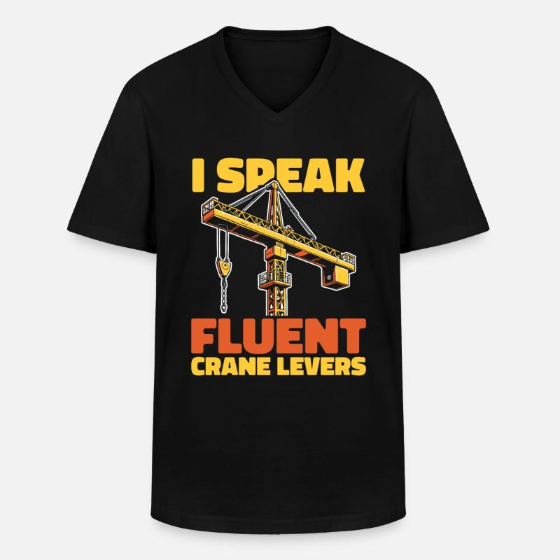 Kranfahrer Kranführer - Männer-T-Shirt mit V-Ausschnitt - Schwarz