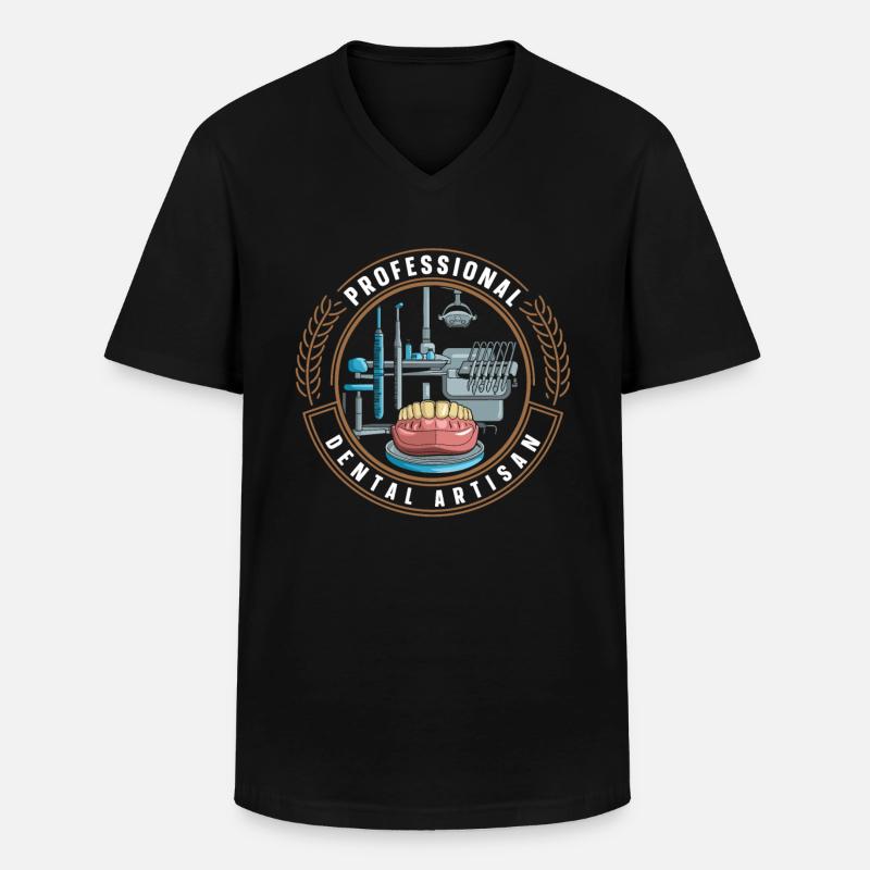 Zahntechniker - Männer-T-Shirt mit V-Ausschnitt - Schwarz