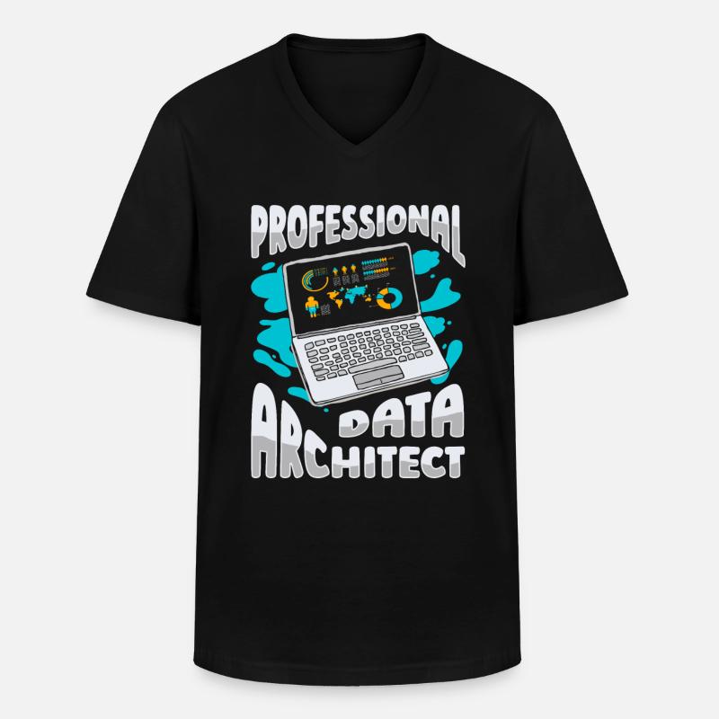 Datenbank Architekt - Männer-T-Shirt mit V-Ausschnitt - Schwarz