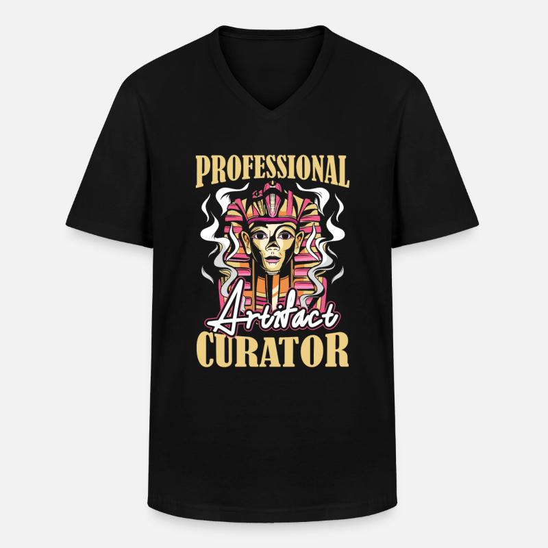 Kurator - Männer-T-Shirt mit V-Ausschnitt - Schwarz