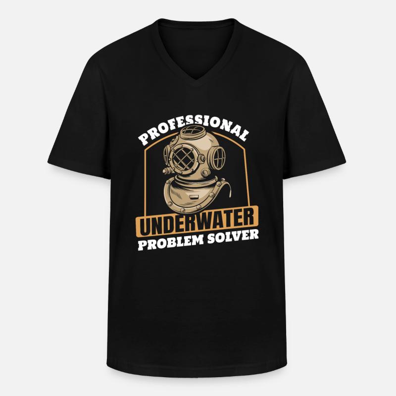 Berufstaucher - Männer-T-Shirt mit V-Ausschnitt - Schwarz